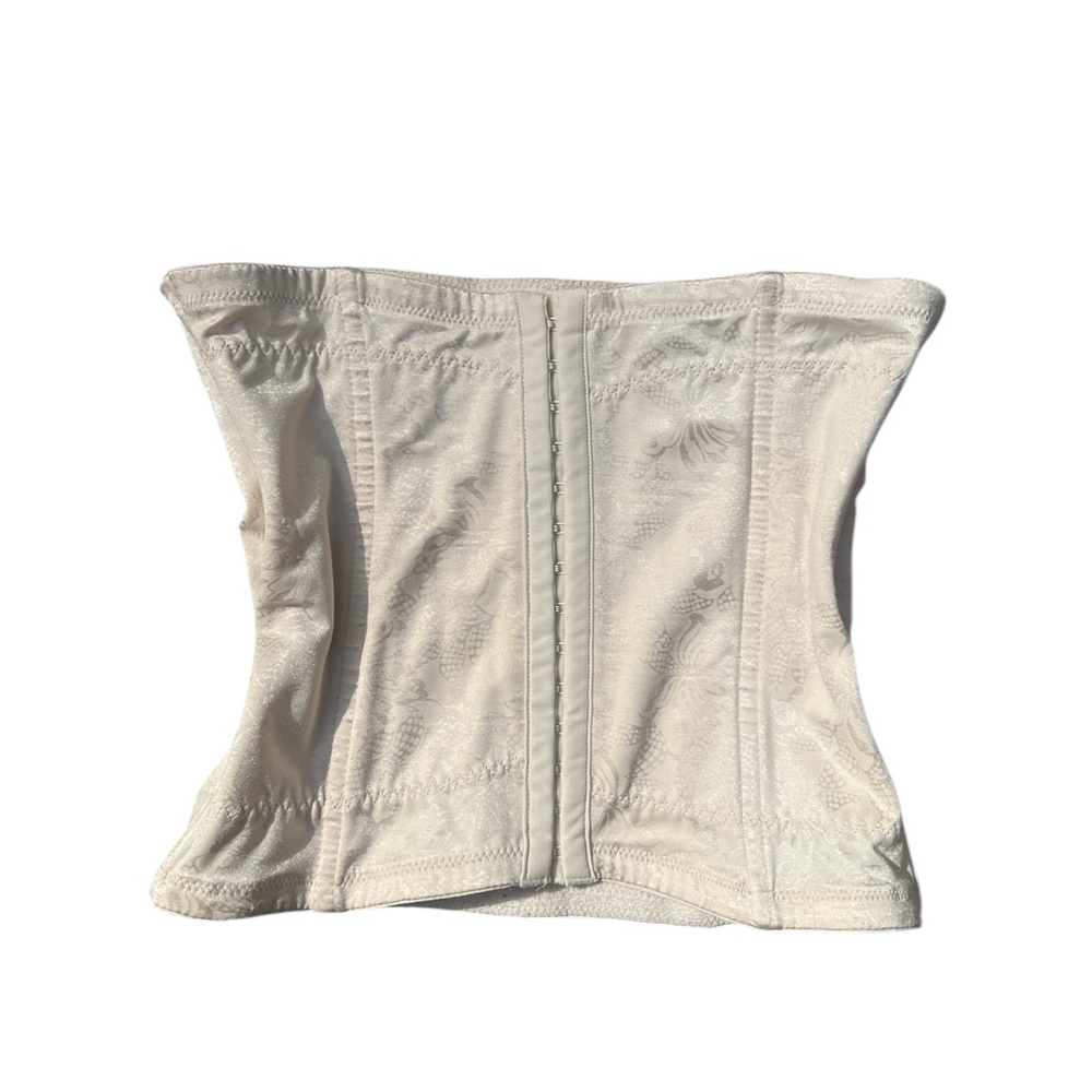 vintage cream floral ribbed corset top